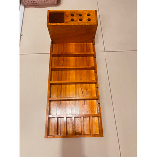 KHAY ĐỰNG TÔNG ĐƠ 5 NGĂN ĐỰNG GỖ THỊT MÀU VÀNG DÀI 58CM RỘNG 25CM CAO 16CM