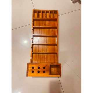 KHAY ĐỰNG TÔNG ĐƠ 5 NGĂN ĐỰNG GỖ THỊT MÀU VÀNG DÀI 58CM RỘNG 25CM CAO 16CM
