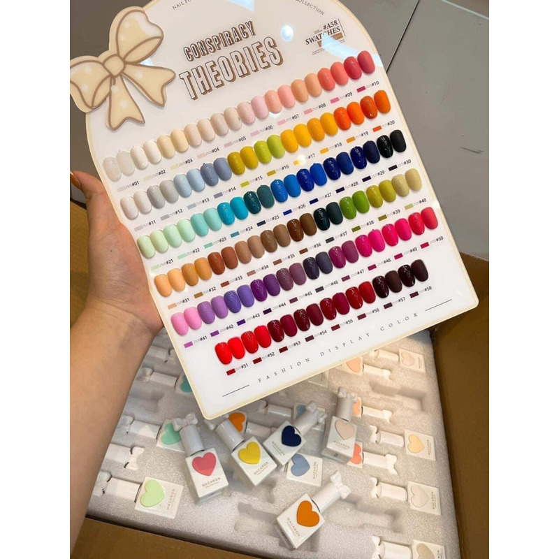 Set sơn gel Macaron 58 chai (tặng kèm bảng màu) CHÍNH HÃNG chất sơn đặc ...