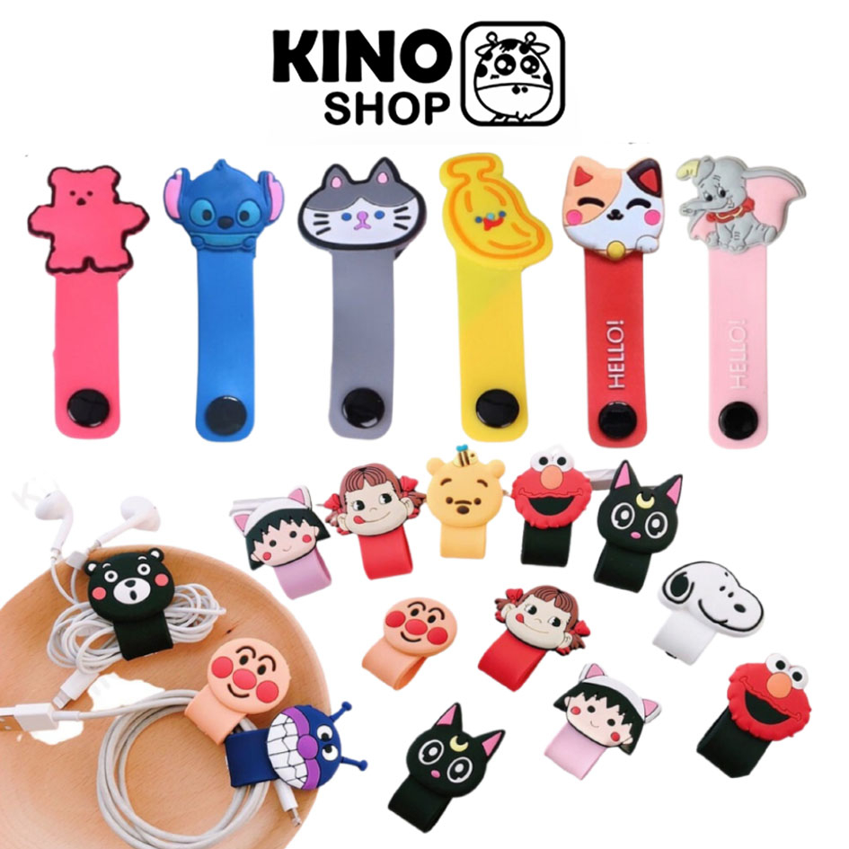 Kẹp thu gọn bảo vệ dây sạc tai nghe chống rối hiệu quả hoạt hình dễ thương xinh xắn Kino Shop