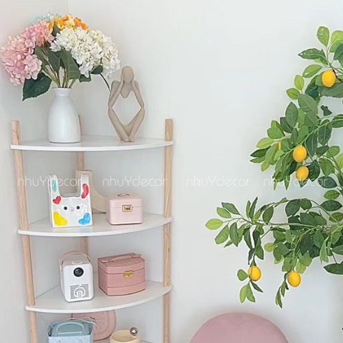 Kệ góc tường 2 3 4 5 tầng, kệ tam giác giá để đồ, decor góc nhà cực xinh xắn, chịu lực cao