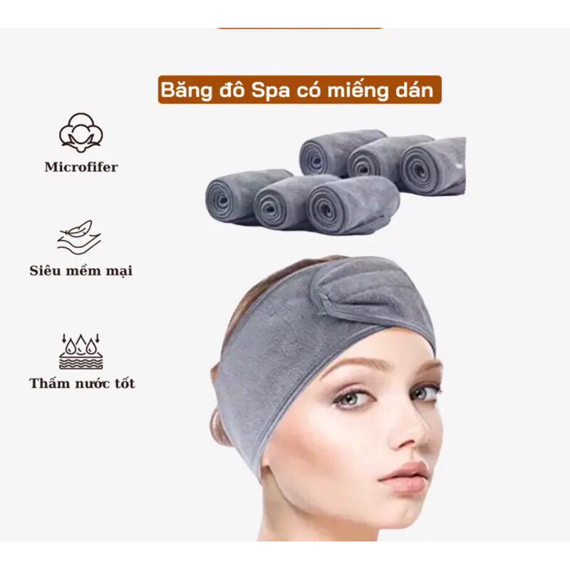 Băng đô quấn tóc có miếng dán dùng cho spa