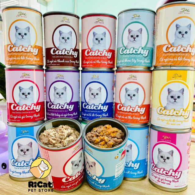 Pate Mèo CATCHY Lon 400g Thức Ăn Cho Mèo Dạng Thạch Mềm Nhiều Vị Giàu Dinh Dưỡng Cho Mèo Mọi Lứa Tuổi