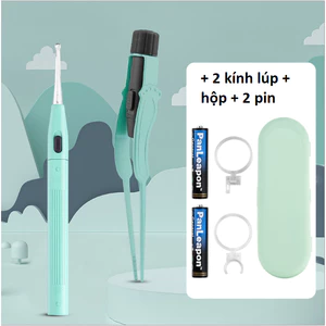 Bộ ráy tai và nhíp T1 có đèn led và 2 kính lúp dùng cho cả người lớn và trẻ em (hộp nhựa full box)