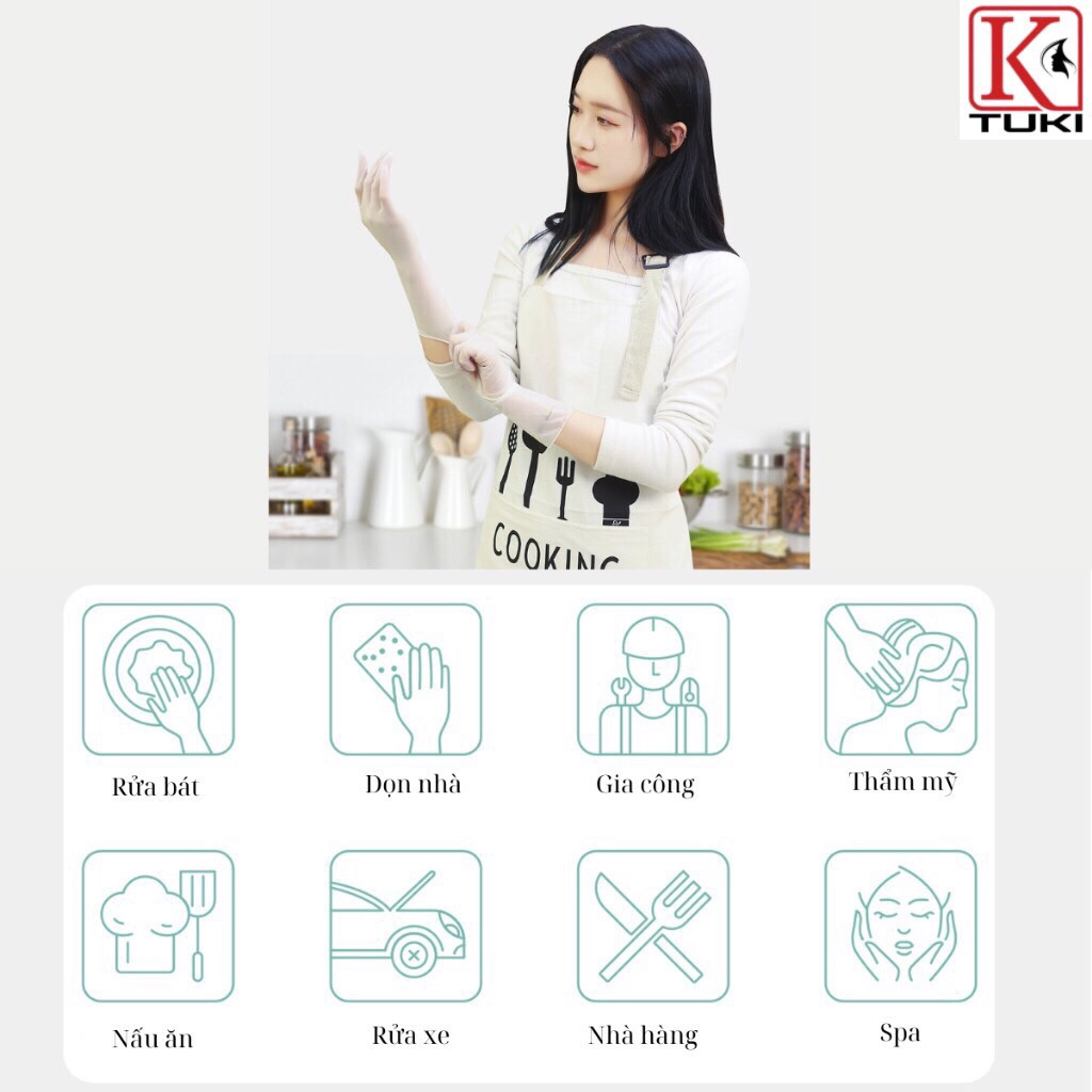 Bịch 30 Bao Tay, Găng Tay Cao Su Làm Bếp Đa Năng, Tái Sử Dụng Nhiều Lần