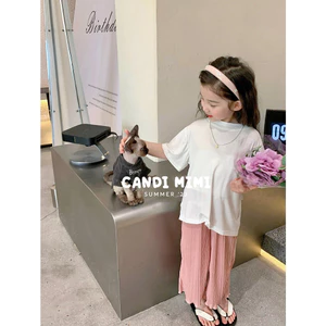 Áo Phông Trơn Bé Gái CANDI MIMI 2023 - Thun Cotton Mềm Mại Thấm Hút Mồ Hôi - Phong Cách Hàn Quốc