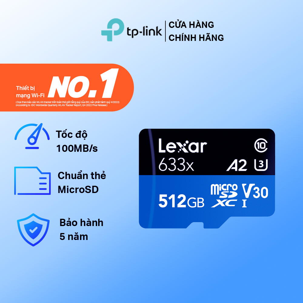 Thẻ nhớ MicroSD Lexar 512GB sử dụng cho camera, máy quay phim