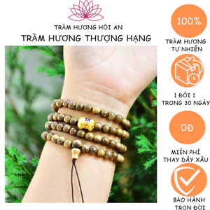 Vòng tay trầm hương tốc tự nhiên 6ly-108 hạt mix charm(mới) đủ loại,Bình an may mắn tài lộc,Trầm hương Hội an