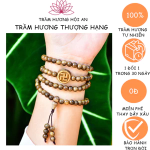 Vòng trầm hương tốc vườn hạt 6ly 108 hạt mix charm đủ loại,Thanh lịch, đẹp, phong thủy,Trầm hương Hội an.