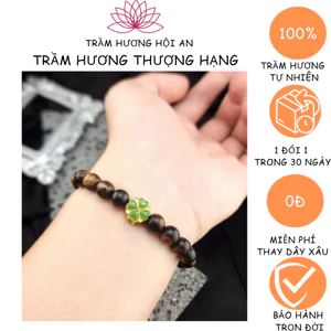 Vòng tay trầm hương sánh chìm nữ 6mm mix charm xinh, bình an may mắn tài lộc Trầm hương Hội an