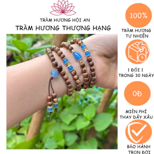 Vòng trầm hương 108 hạt 6mm bằng trầm tốc thương mix hỗn hơp-Thanh lịch-Đẹp-Tự nhiên-Trầm Hương Hội An