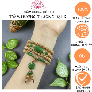 Vòng tay bằng trầm hương tóc Lào 6ly 108 hạt mix đá cao cấp-giành cho Nữ-đẹp-sang chảnh-dễ thương-Trầm Hương HỘI AN