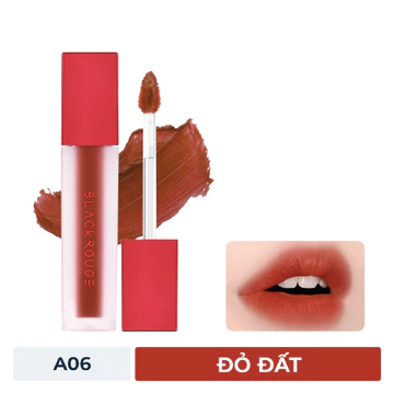 Son kem lì Black Rouge A06 - Màu Son đỏ gạch (HOT) son kem mịn lì lâu trôi