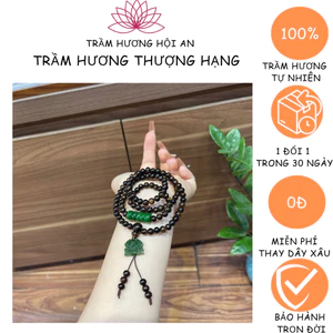 Vòng tay bằng trầm hương Sánh chìm 6 ly 108 hatj mix Charm đá cao cấp-An Yên-Thanh lịch-Tài lộc-Trầm Hương Bình An