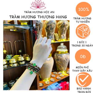 Vòng đeo tay 108 hạt 6mm bằng trầm hương tốc tự nhiên mix Charm đủ loại màu sắc-Phong thủy-Bình an-Trầm hương Hôi an
