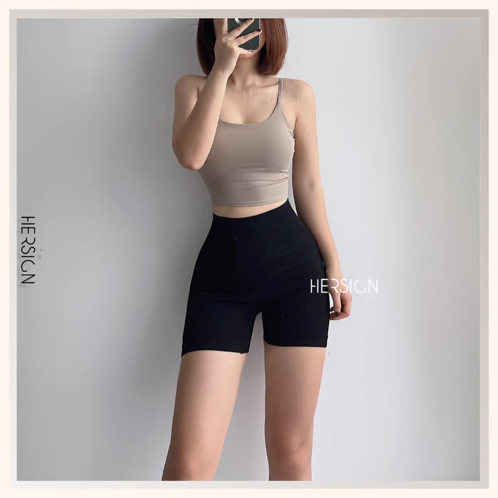 Đồ tập gym nữ Set đồ tập yoga nữ Áo croptop hai dây Quần đùi HERSIGN-SMIX11N12 BST HERSIGN Bare Form
