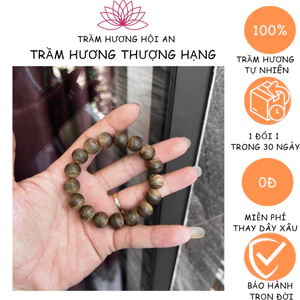 Vòng tay bằng trầm hương rục Phillippines cỡ hạt 12mm, giành cho Nam-Phong cách đẳng cấp-trầm hương Hội an