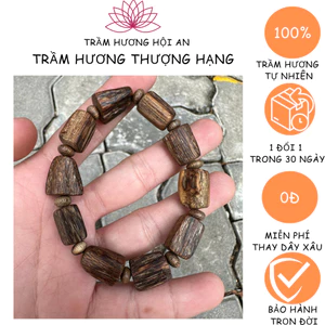 Vòng tay bằng trầm tốc việt cao cấp, nhiều dầu 12ly nam, thanh lịch-bình an và tài lộc, Trầm Hương Hội an