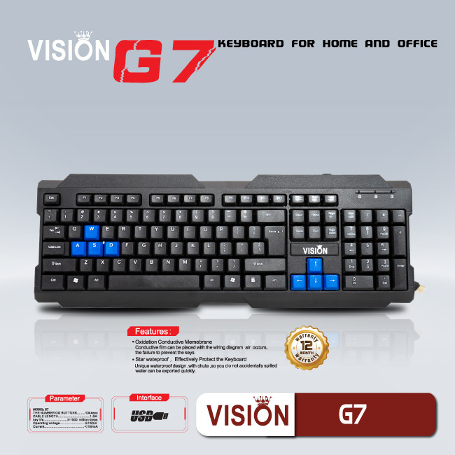 Bàn Phím Có Dây Vision G7 Keyboard Vision G7 Usb Shopee Việt Nam