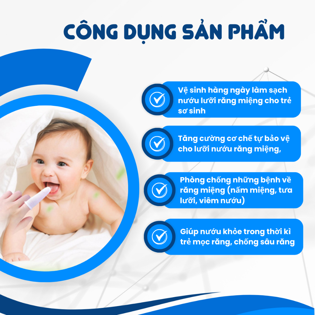 Gạc rơ lưỡi cho bé Biophar Bon Kids tưa lưỡi trẻ em sơ sinh làm sạch nướu, lợi, răng vệ sinh an toàn