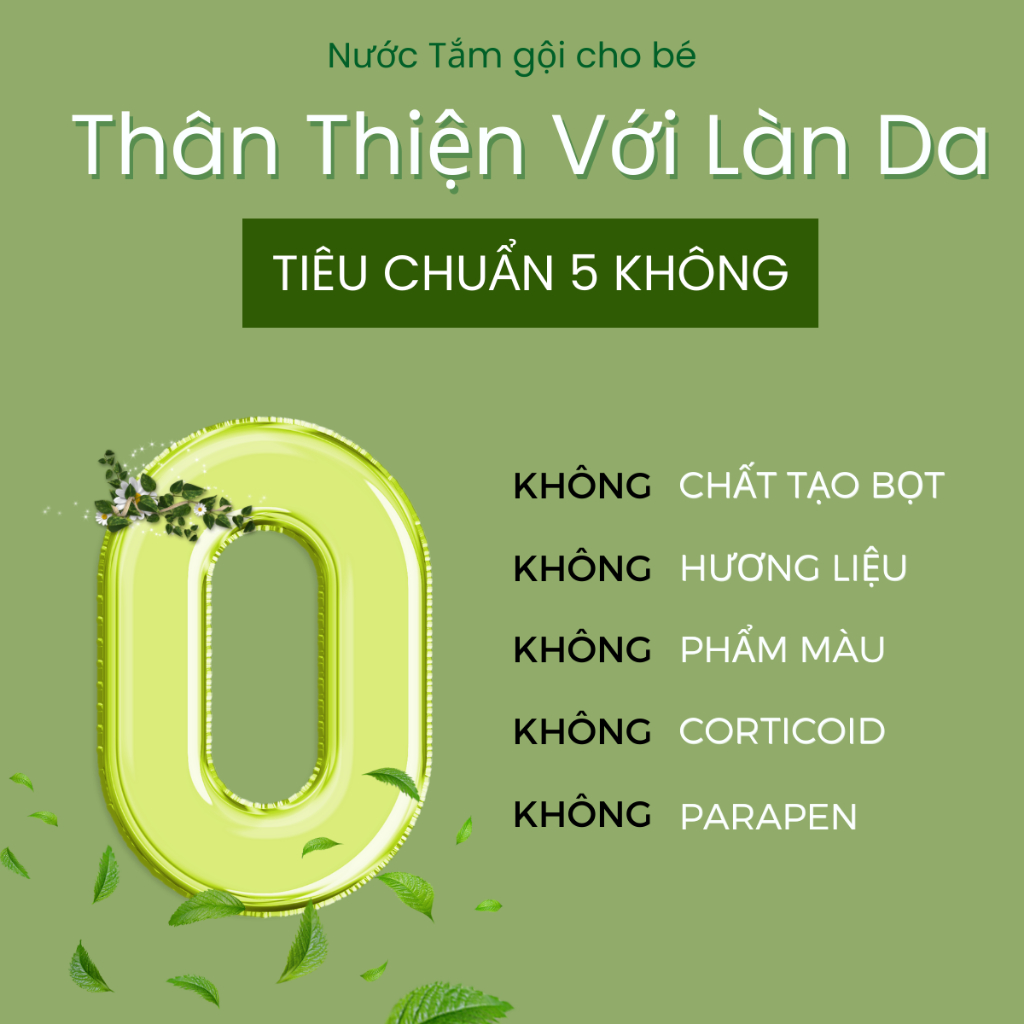 Nước tắm gội thảo dược cho bé Biophar Bon Kids ngăn ngừa mụn, ngứa, rôm sảy, hăm da, dành cho bé 0-4 tuổi | Chai 300ml