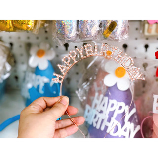 Bờm cài tóc Happy Birthday đính đá lấp lánh, bờm băng đô cài tóc sinh nhật phong cách Hàn Quốc YẾN NHI SHOP