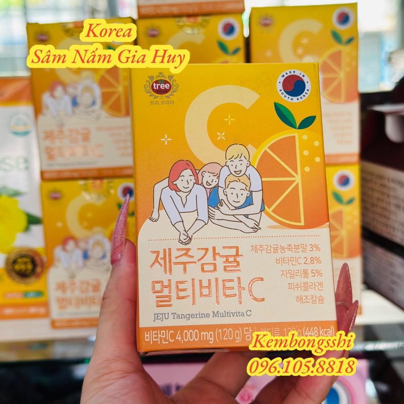 [HÀNG MỚI VỀ] Viên Vitamin C JEJU Tangerine Multivita C Hàn Quốc Vị Cam