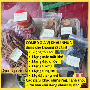 Combo gia vị nấu 2kg khâu nhục các loại, mắc mật khô, tàu soi, đậu phụ nhí, đậu dị đen - Tạp hóa cô Quý