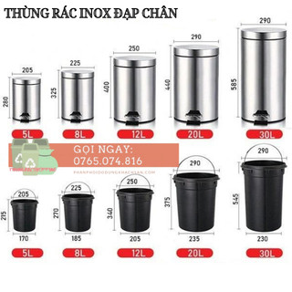 THÙNG RÁC INOX ĐẠP CHÂN, THÙNG RÁC VĂN PHÒNG NHIỀU KÍCH THƯỚC | Shopee ...