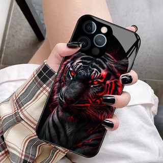 Ốp lưng iphone mặt kính Hổ vằn đen dành cho ip 6/7/8/plus/x/xr/xs/11/12/13/14/pro max - k536