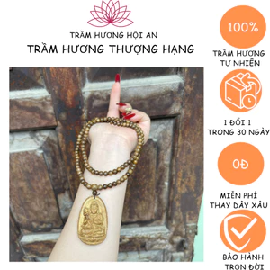 Vòng đeo cổ bằng trầm tốc kiến màu nâu 8ly Nam nữ thời trang cá tính và phong thủy-Trầm Hương Hội an