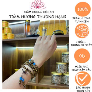 Vòng tay chuỗi hạt trầm tốc Quảng Nam 6 7 8 ly 108 hạt charm hoa sen đá ngọc-đẹp,thanh lịch-Bình an và may mắn.