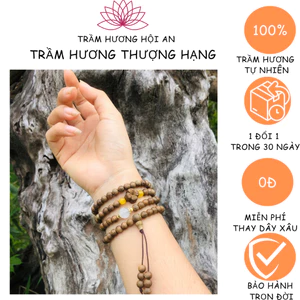 Vòng tay bằng trầm hương tốc vườn hàng lưa mix charm 6 ly 108 hạt-phong cách thời trang đẹp xịn-Trầm Hương Hội an