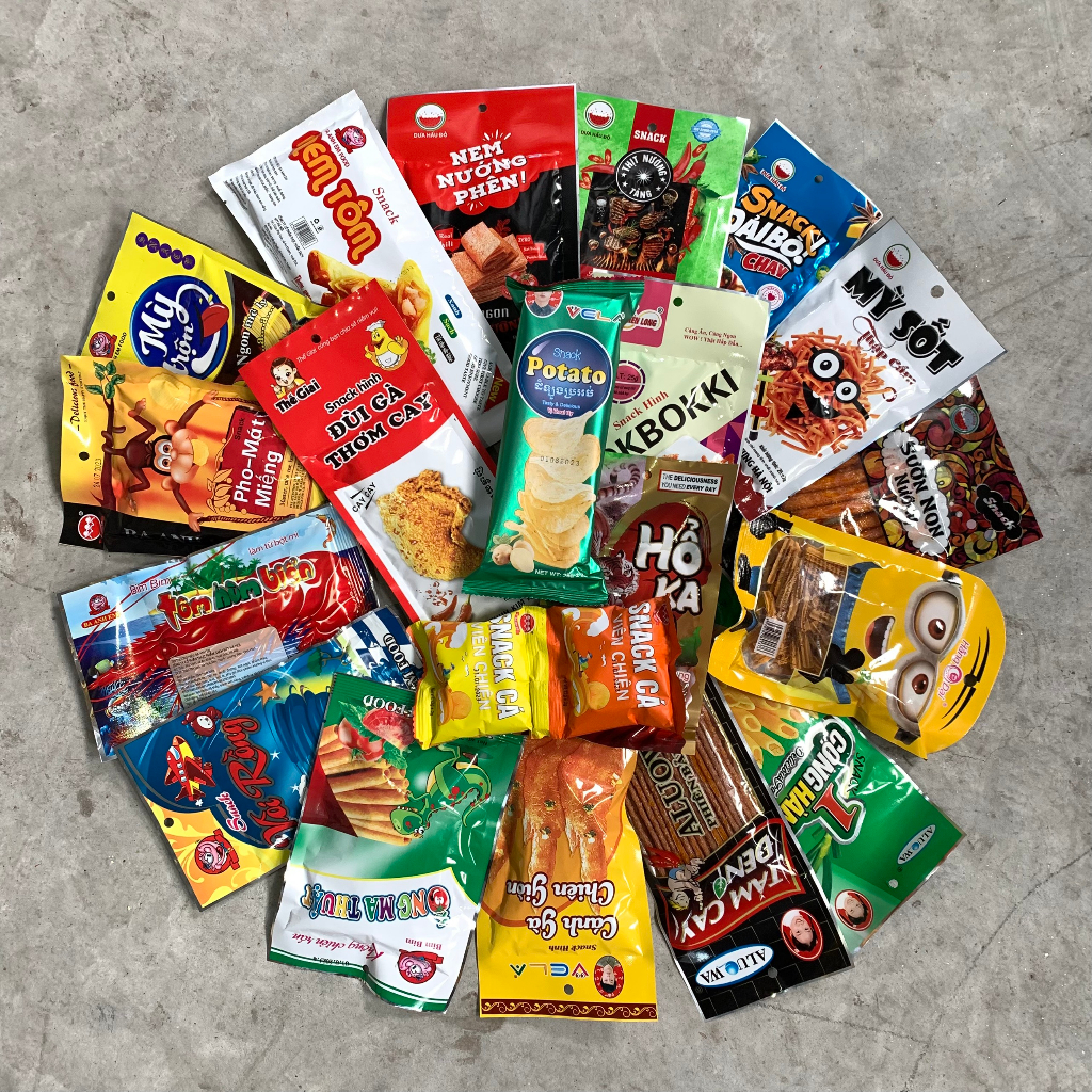 Combo 20 Gói Snack Ăn Vặt Mix Ngẫu Nhiên - Đồ Ăn Vặt Cổng Trường Hot