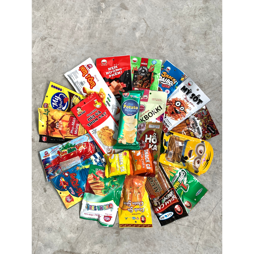 Combo 20 Gói Snack Ăn Vặt Mix Ngẫu Nhiên - Đồ Ăn Vặt Cổng Trường Hot
