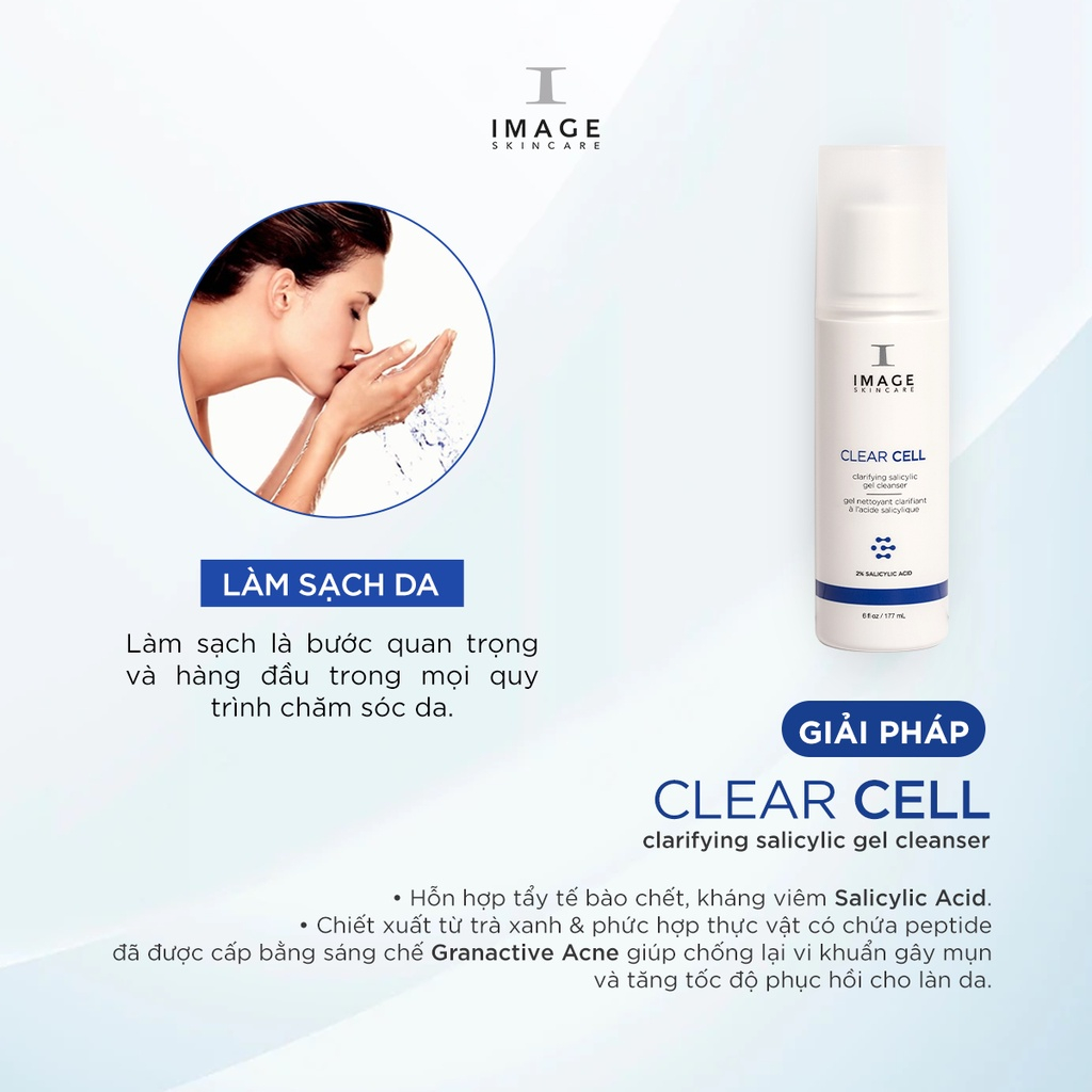 Ảnh Sữa rửa mặt cho da dầu mụn Image Skincare Clear Cell Salicylic Gel Cleanser 177ml (new) 2