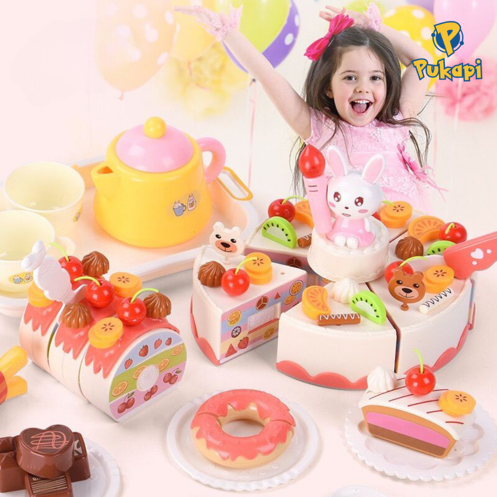 Đồ Chơi Bánh Sinh Nhật Loại Lớn 85 Chi Tiết Màu Hồng Màu Xanh Có Đèn Cho Bé Nhiều Chi Tiết -Đồ Chơi Cho Bé PUKAPI