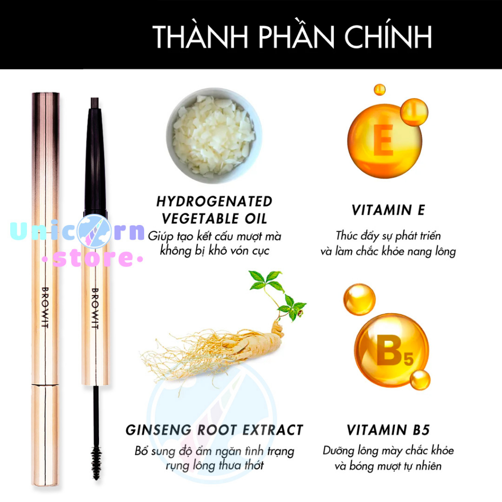 Chì Kẻ Mày Và Mascara 2 Trong 1 Browit By Nongchat Ultra Fine Dou Eyebrow Pencil & Mascara