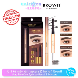 Chì Kẻ Mày Và Mascara 2 Trong 1 Browit By Nongchat Ultra Fine Dou Eyebrow Pencil & Mascara