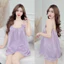 Bộ đồ ngủ nữ 2 dây quần đùi mặc nhà lụa mềm mát dễ thương freesize dưới 54kg- cn123_Sale