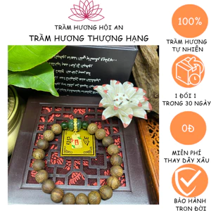 Vòng tay trầm hương tự nhiên tốc Quảng Bình 8 ly mix đá ngọc- cho nữ,May mắn bình an và tài lôc.