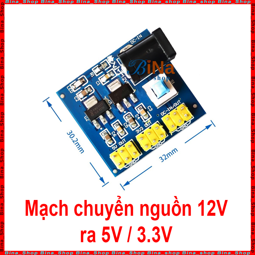 Mạch hạ áp DC 12V xuống 3.3V/5V cho Arduino | Shopee Việt Nam