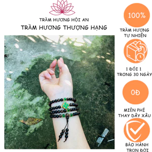 Vòng tay bằng trầm hương sánh chìm mix charm tổng hơp-An Yên-Thanh lịch-Nam nữ-Trầm Hương HỘI AN 92C1