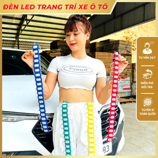 Đèn led hắt trang trí ga lăng, sườn xe các màu có thể cắt dời từng mắt 12v 24v loại mắt trâu