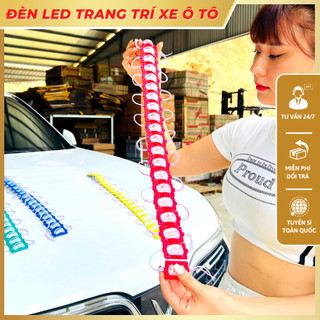 Đèn led hắt trang trí ga lăng, sườn xe các màu có thể cắt dời từng mắt 12v 24v loại mắt trâu