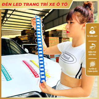 Đèn led hắt trang trí ga lăng, sườn xe các màu có thể cắt dời từng mắt 12v 24v loại mắt trâu