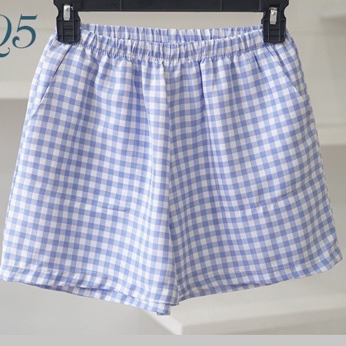 Quần đùi caro nữ mặc nhà JULY, chất kate cotton thoáng mát ,thời trang