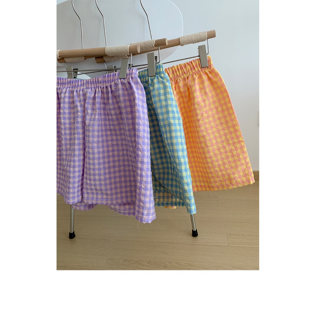 Quần đùi caro nữ mặc nhà JULY, chất kate cotton thoáng mát ,thời trang