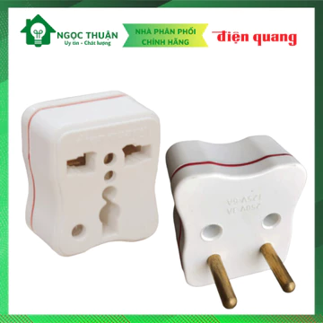 [Chính hãng] Phích cắm chuyển Điện Quang ĐQ UA2A, phích cắm đa năng, phích cắm 3 chấu ra 2 chấu, phích cắm laptop
