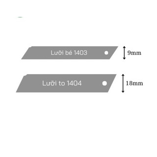 Hộp 10 lưỡi dao dọc giấy SDI 1403 1404 to nhỏ, lưỡi dao dọc giấy sắc
